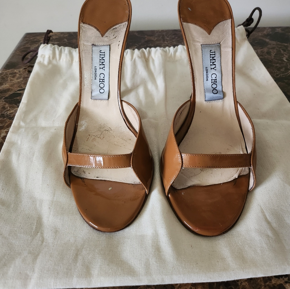 GUC Jimmy Choo Patent Leather Mules